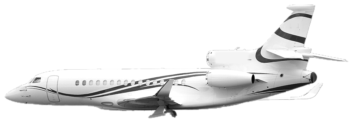 Dassault Falcon 8X parked, side profile
